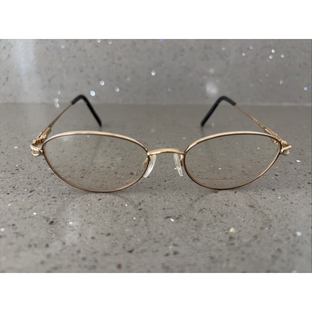 Aristar 6237 026 50-17-135 Gold Flex-Hinge Eyeglasses Frames ONLY round gold